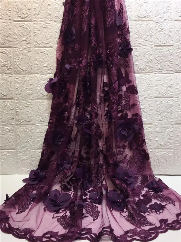 2019 Последняя французская 3D аппликация бусины камень Тюль кружевная ткань золото