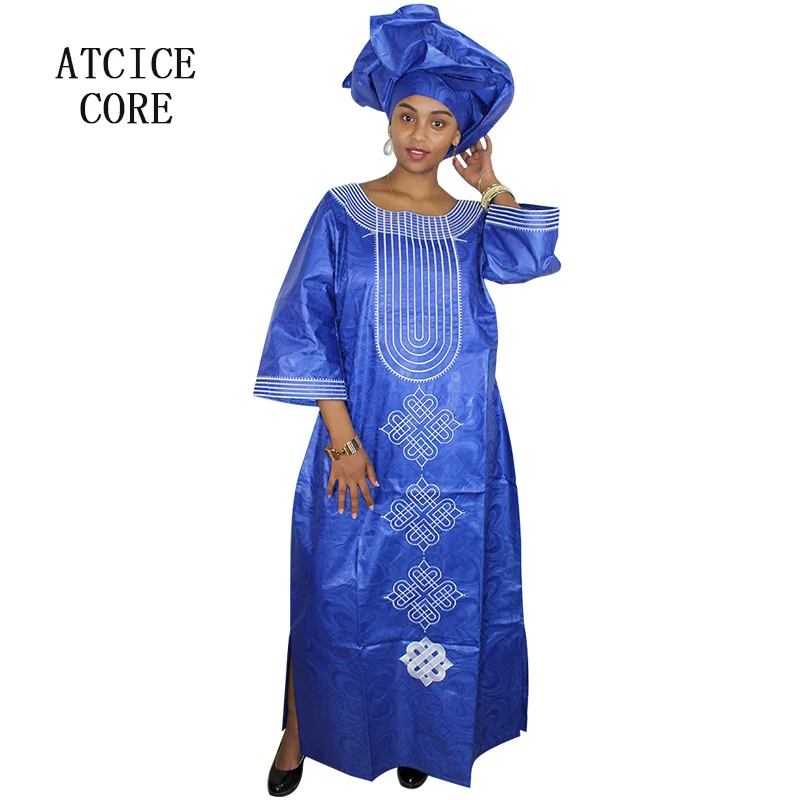 Платье в африканском стиле для женщин длинное платье из 100% хлопка с вышивкой виде