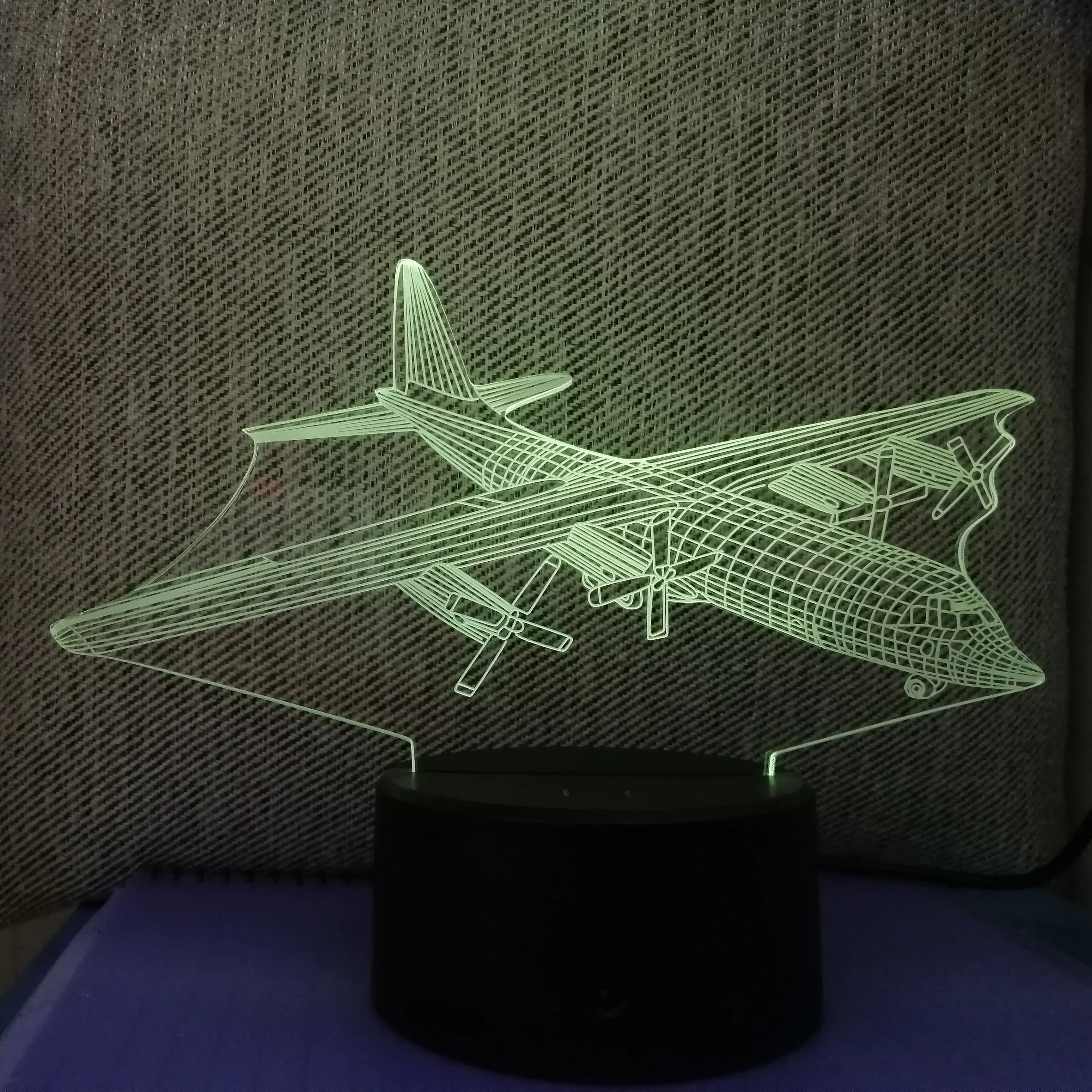 Новый Воздушный самолет 3D Ночник LED дистанционный сенсорный боец настольная