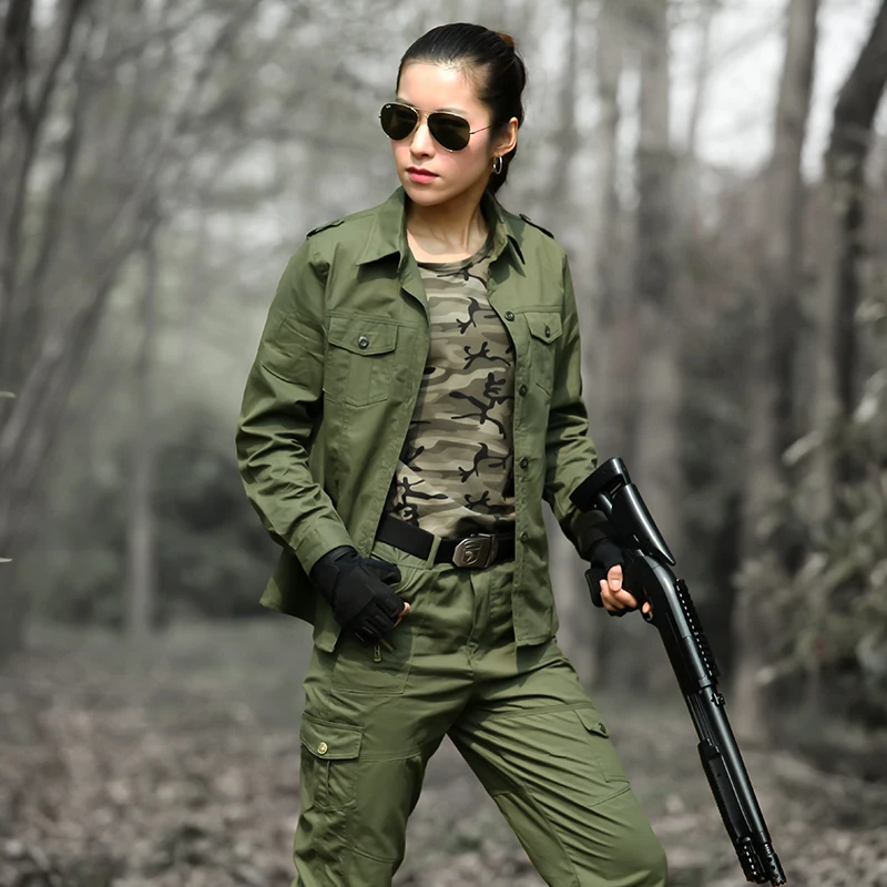 Хлопок военная форма для Для женщин тактический бой камуфляжная Tactico куртка