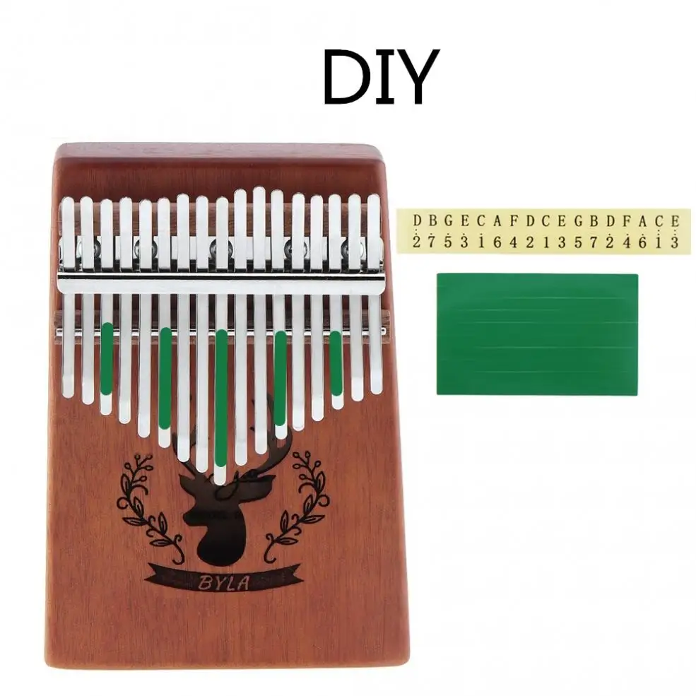 17 клавиш Kalimba лося звуковое отверстие одноплатный из красного дерева большой палец пианино Mbira мини клавиатура инструмент с полными аксессуарами