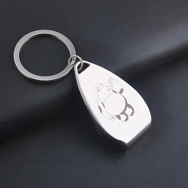 Брелок для ключей металлический хромированный открывалка бутылок рекламный