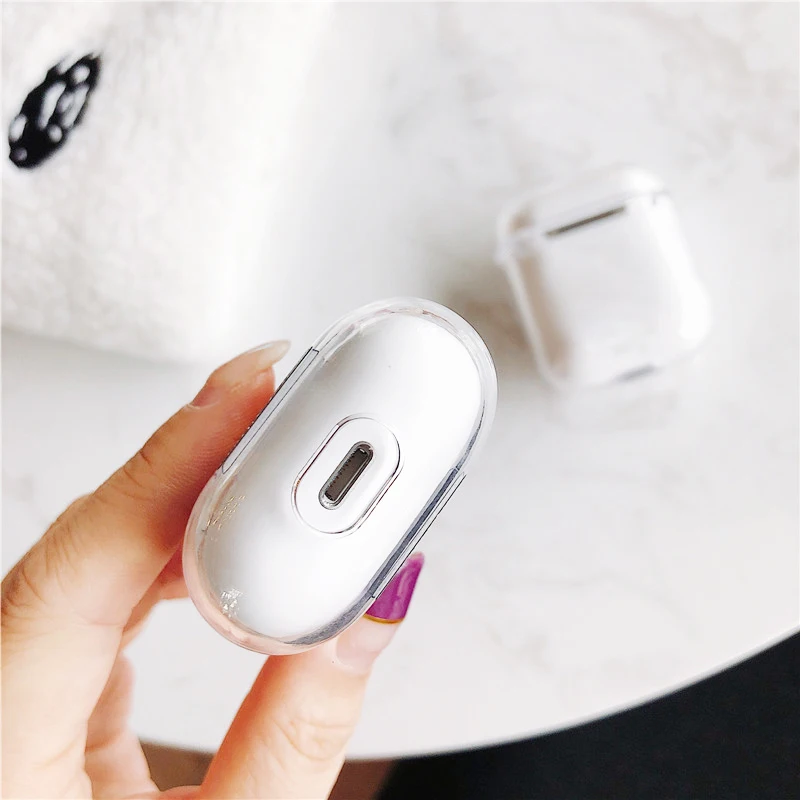Жесткие ПК Чехлы для AirPods 2 й Прозрачный чехол наушников Apple Air Pods 1 футляр зарядки