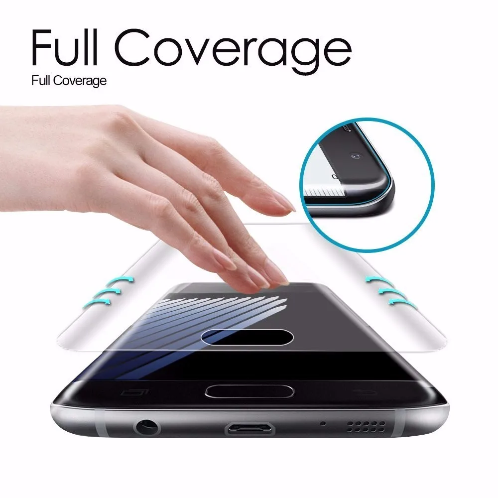 Защитная пленка с закругленными краями 3D для Samsung Galaxy S7 Edge S6 edge S8 Plus не закаленное
