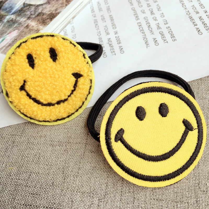 Резинка для волос с милой смайликой эластичная резинка повязка на голову из