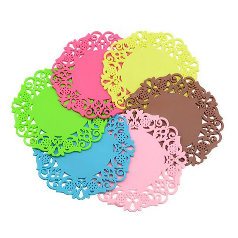Модный Цветной кружевной Цветочный полый дизайн нескользящий термостойкий