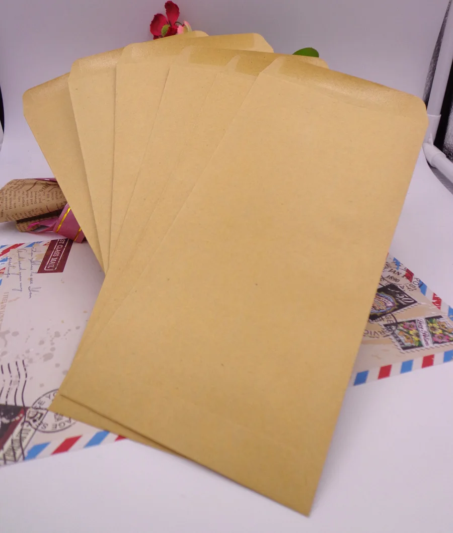4 Size 17.5x12.5cm;22x11cm;23x16.1cm;23x12cm 10pcs Vintage Blank Kraft Plain Envelope Kraft Bag Mini Paper Party Gift Bag images - 6