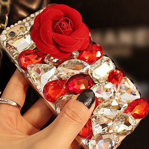 Горячий цветок DIY ошейник украшенный фальшивыми алмазами Bling Fundas чехол для Samsung