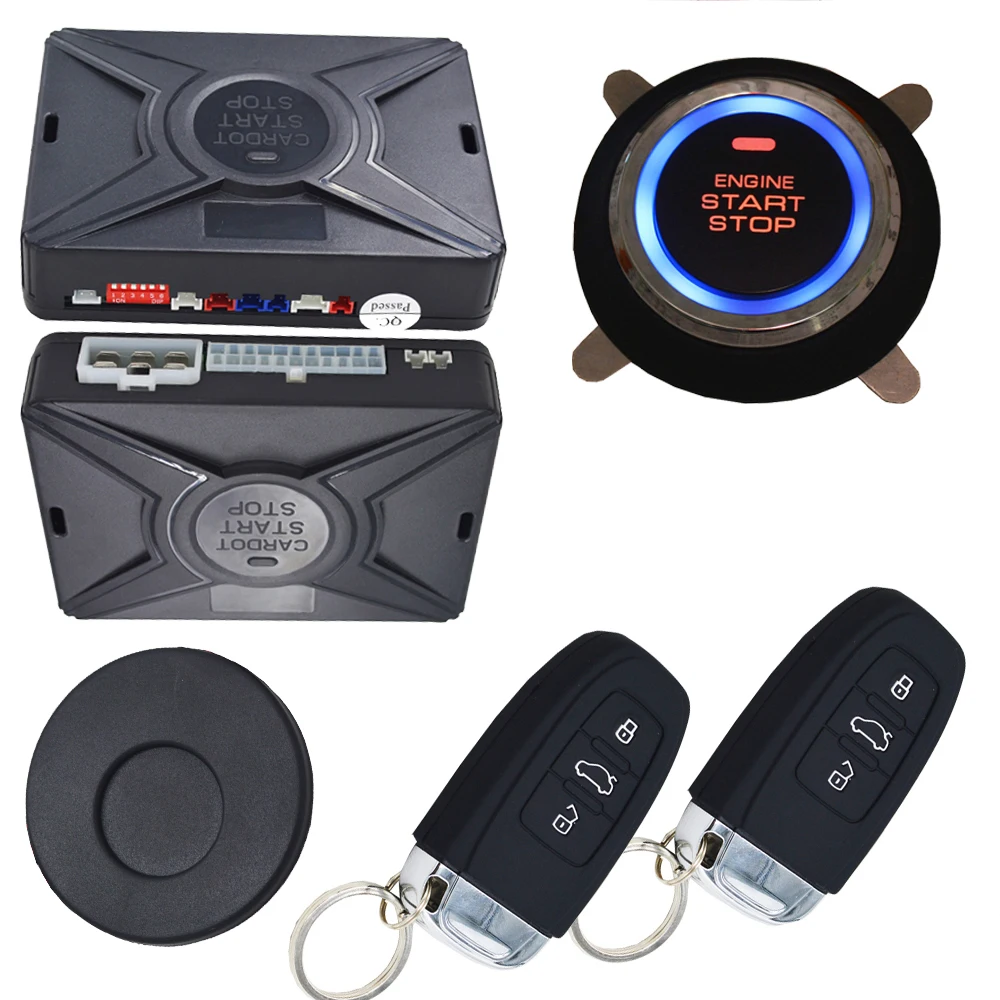 Пассивная Автомобильная сигнализация smart key auto keyless entry центральная система блокировки двери кнопка Зажигания start stop онлайн цена со скидкой