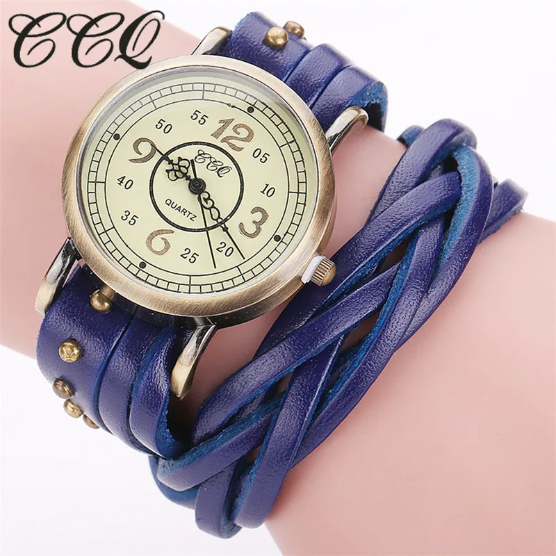 Часы наручные CCQ женские кварцевые брендовые модные винтажные Ретро часы с