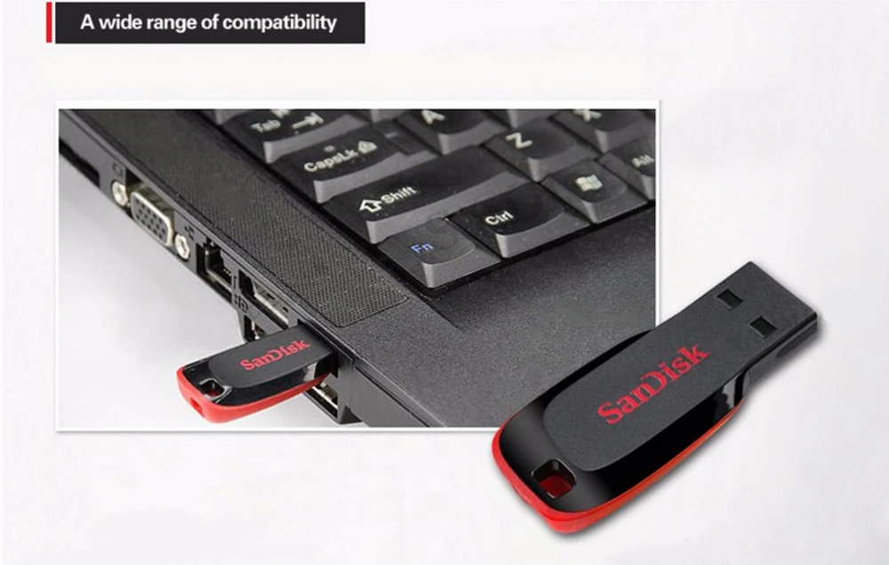 Новинка sandisk USB Flash 8 ГБ 16 ГБ 32 ГБ 64 Гб 128 ГБ CZ50 Cruzer Blade mini Cle USB 2,0 флеш-накопитель диск на ключ Флешка 32 Гб