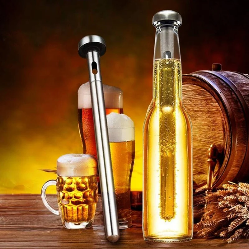 2 Pieces Beer Chiller Stick For Bottles Stainless Steel Chiller Stick Beverage Cooler Cooling Sticks Keep Bottled Drinks Cold