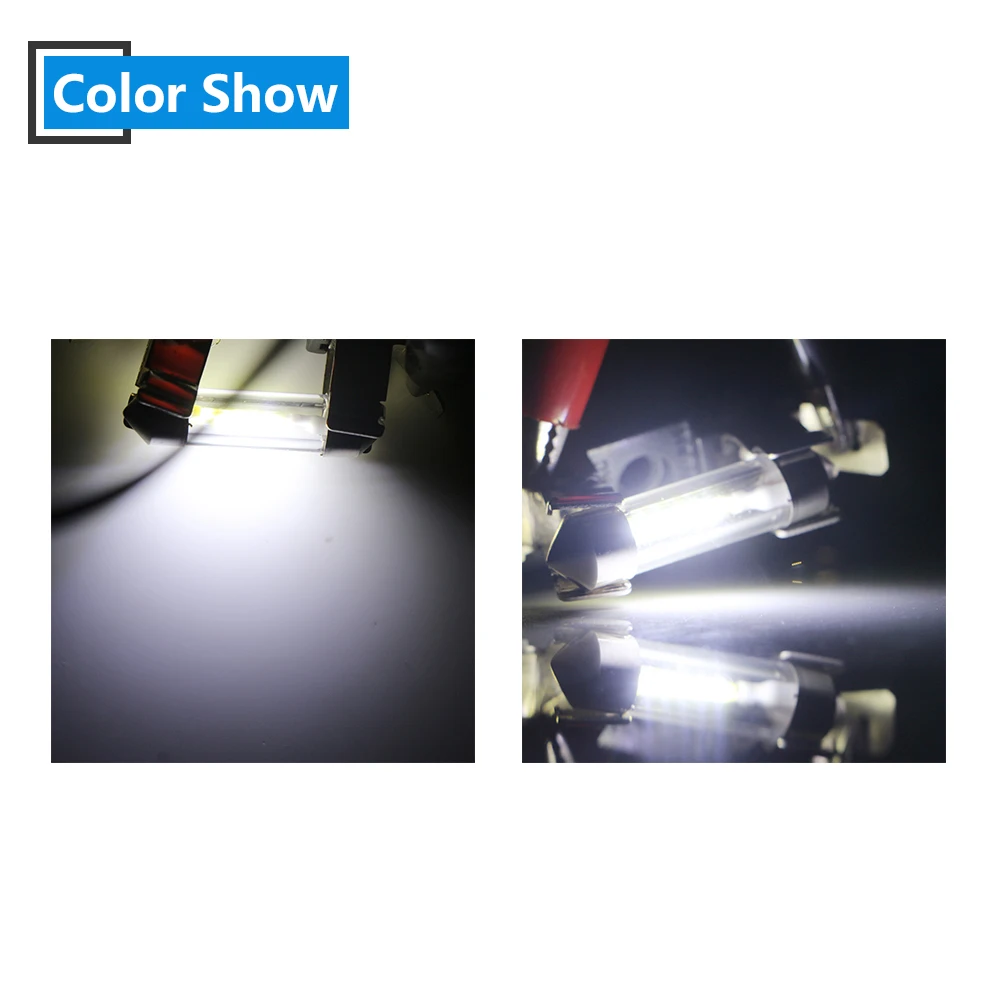 YM E-Bright 4 шт. COB светодиодный светильник C5W 31 мм 36 39 41 для салона автомобиля