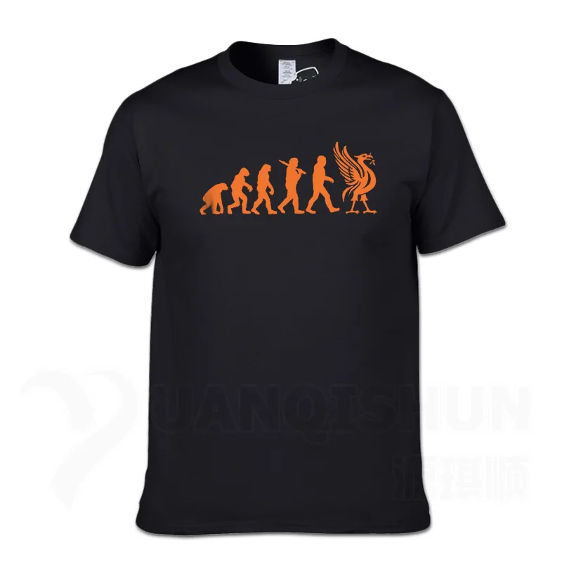 Liverpool Evolution, футболка, печень, птица, забавная футболка, Рождественский подарок на день рождения, 16 цветов, хлопковые футболки, новинка, унисекс, Забавные топы, футболка, 3XL - Цвет: Black 4