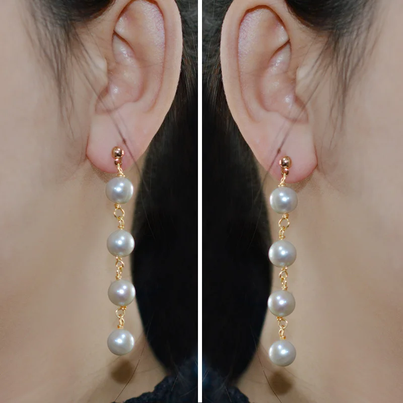 Женские серьги с пресноводным жемчугом NYMPH сережки-капли свадебный подарок E358 2018