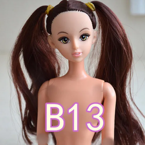 B13 Детская игрушка девочка подарок 5 раскладные игрушки 1/6 кукла, детская игрушка голый тело с головой для 1:6 BJD кукольный домик Рождественский подарок - Цвет: B13