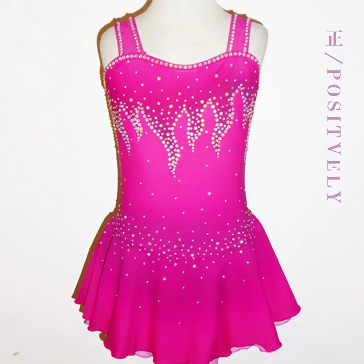 pink figure skating dresses girls competition dress hot sale girl ice custom free shipping D332 | Спорт и развлечения