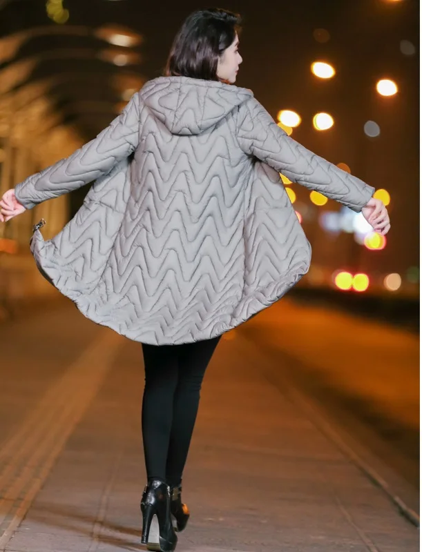 Light gray UHYTGF пуховик для женщин зима плюс размер длинная теплая хлопковая одежда женские парки пальто Корейская мода пальто с капюшоном 394 - Цвет: Light gray