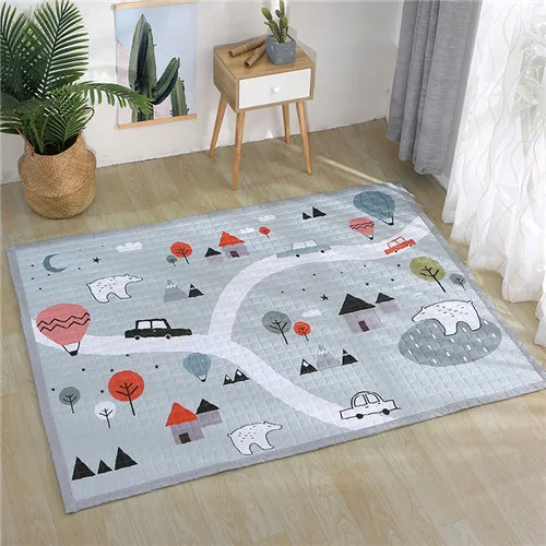on forest garden Мультяшный игровой коврик 150*200 см, большой ковер, противоскользящий ковер для детской комнаты, прямоугольный коврик из хлопка, напольный коврик с пандой, напольный коврик с кроликом - Цвет: on forest garden