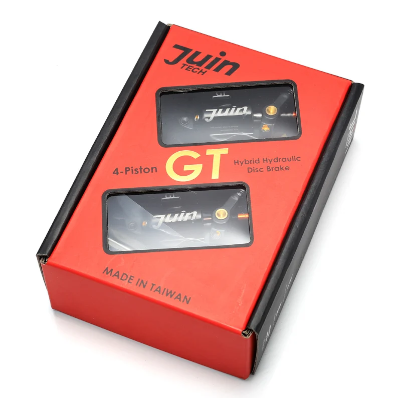 Black Juin Tech GT-P 4 поршни Сверхлегкий Гидравлический дисковый тормоз набор суппорт горный велосипед дорожный CX гравий двойной боковой привод тормоза - Цвет: Black