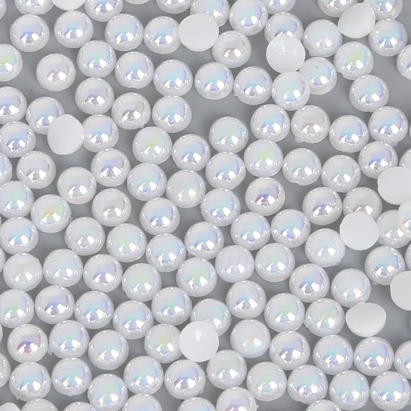 150-3000 шт белый цвет AB Ремесло ABS имитация жемчуга полукруглая плоская задняя Смола