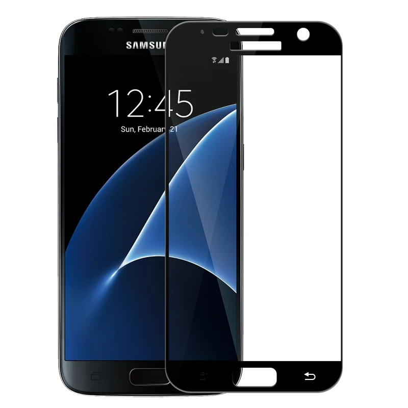 10 шт./лот полное покрытие закаленное стекло для Samsung Galaxy S7 Защита экрана G930F