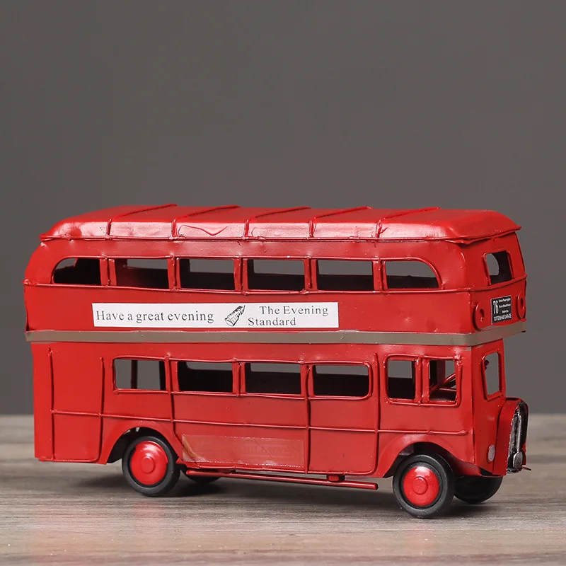 Винтажный автобус в стиле ретро Лондона двухслойная железная модель автомобиля