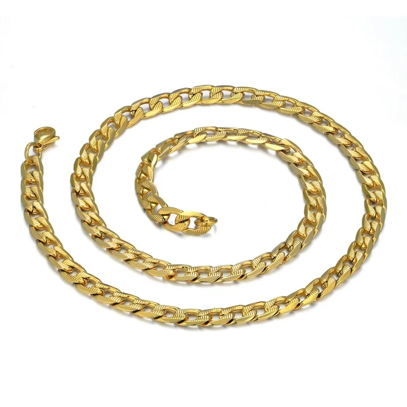 Цепи из кубинской цепи золотистого цвета 7 мм 574 2|cuban link chain|chain for womencuban chain necklace |