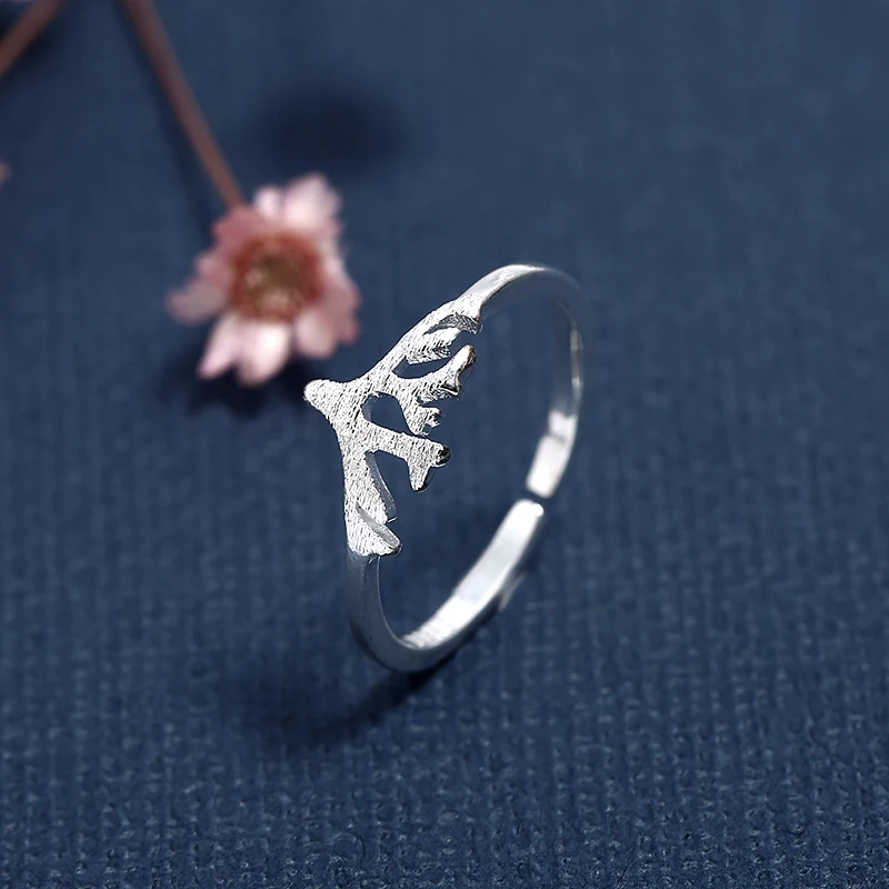 Кольца для мужчин и женщин из стерлингового серебра 925 пробы рога оленя ветряные