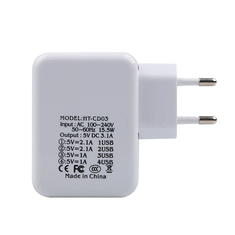 USB адаптер kebidu с 4 портами европейская вилка дорожный настенный питания для