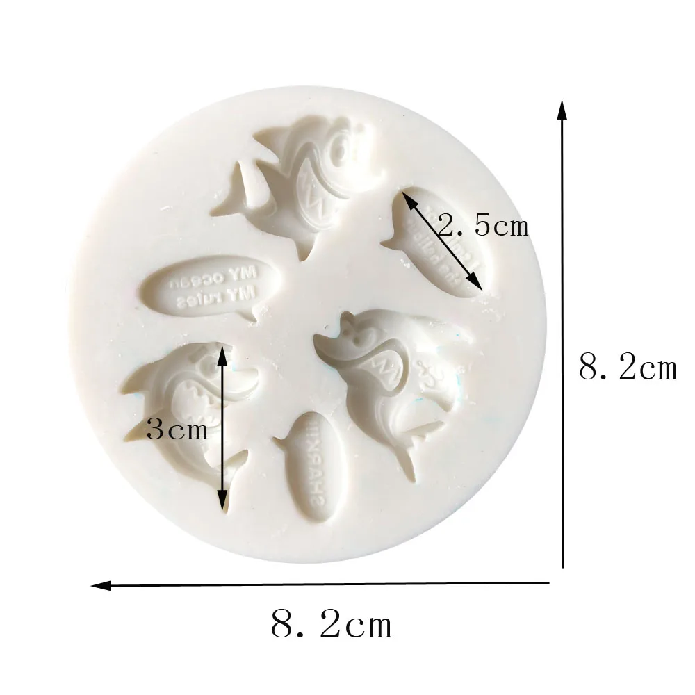 Aouke Shark Fondant Cupcake Decorating Molds Cake Silicone Mold Sugarpaste Candy Chocolate Gumpaste Clay Mould J171 | Дом и сад