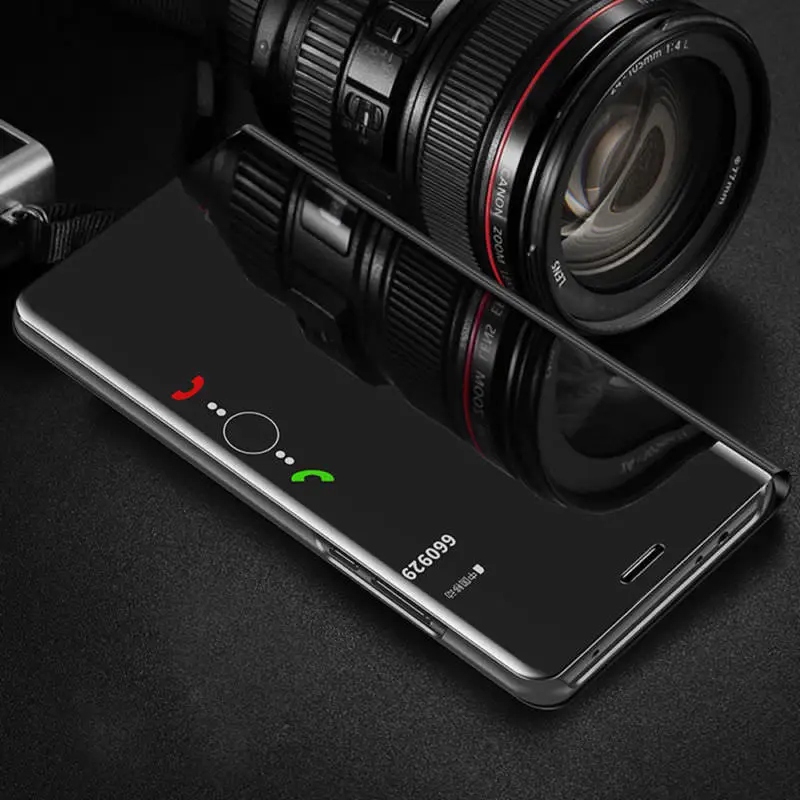 Clear Smart Leather Flip Stand Mirror Case for Huawei Honor 10 Nova2i Mate Lite Plus P20 9 7S View Window |