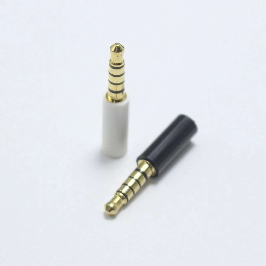 1pcs 3.5mm 5pole Stereo Plug White Black Gold-plated DIY Repair Headphone Male Plugs Audio Cable Connector for Sony OD4.0mm2 |