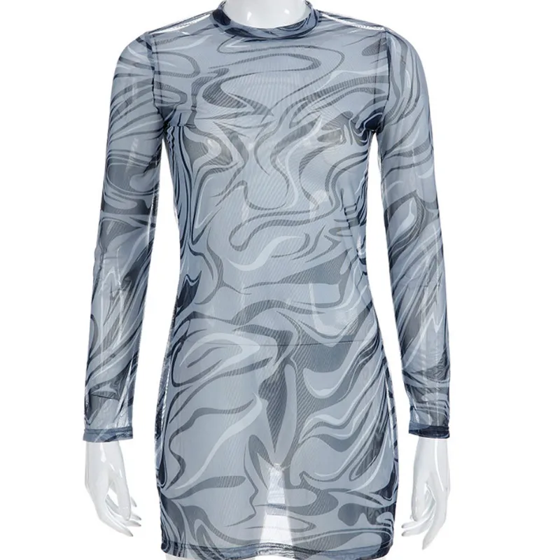 Женское Сетчатое Прозрачное платье мини летнее пляжное сексуальное Клубное