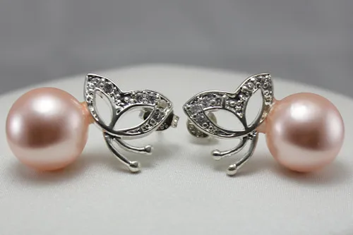 Оптовая бижутерия lgante rose 8 мм ракушки Жемчужные бабочки серебро boucle d'oreille #207|boucle