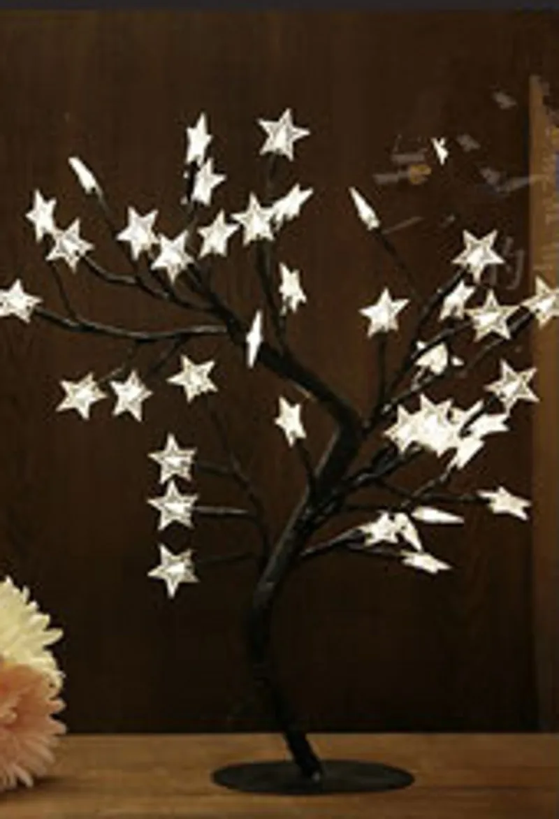 Star Tree EU Plug Мини светодиодный кристалл вишня ночника настольные лампы сказка свадебные Спальня украшение ночник Luminaria лампы освещения - Испускаемый цвет: Star Tree EU Plug