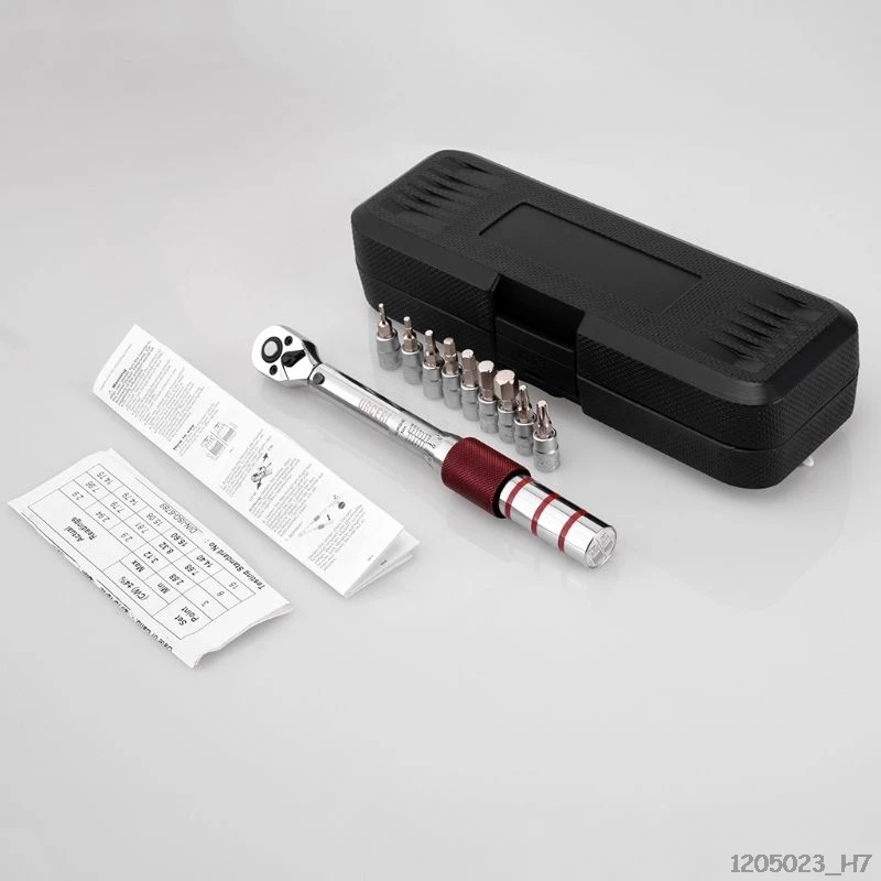 Ручной гаечный ключ 1/4 &quot2 15Nm с кликом на привод 9 наконечников набор коробок