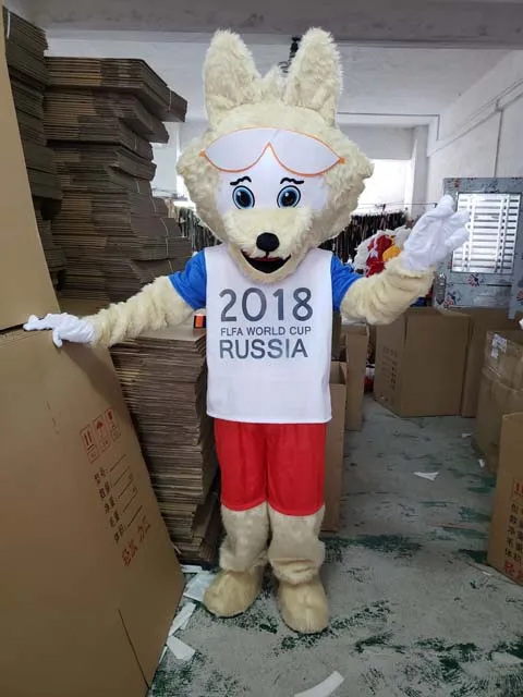 Волк костюм талисмана 2018 русский талисман чемпионата мира te нарядное Футбол