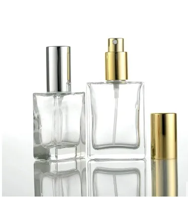 Прозрачная Квадратная бутылка из натурального стекла 30 мл пустой флакон с