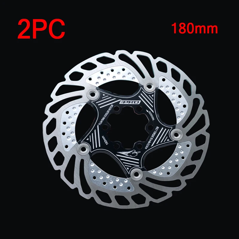 Black-180mm-2PC 2 шт. тормозной диск для горного велосипеда MTB плавающий дисковый тормоз ротор велосипедные тормозные колодки 6 болтов 140-203 мм Аксессуары для велосипеда SHIMANO SRAM - Цвет: Black-180mm-2PC