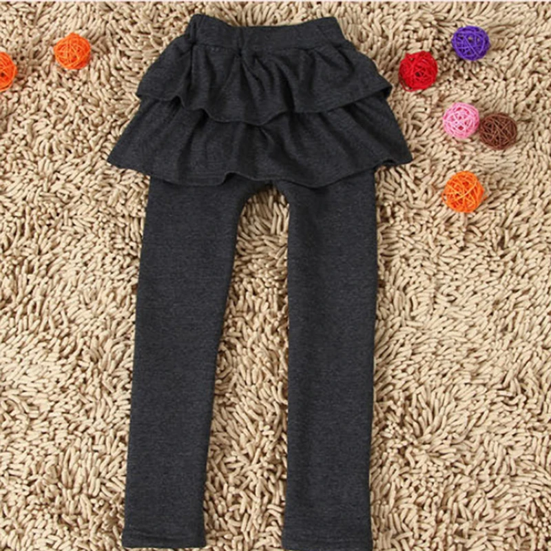 Весна-Зима 2019 однотонные обтягивающие чулки с юбкой для маленьких девочек