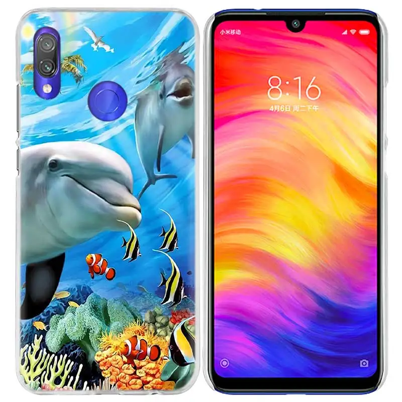 Милый чехол с дельфином для Xiao mi Red mi Go Note 7 6 6A Pro S2 5 5A 4X mi A1 A2 9 mi x 3 5G 8 lite Play F1 жесткий чехол для телефона с животными - Цвет: 04