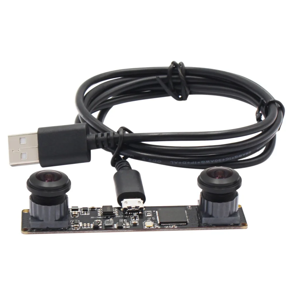 Синхронизация рыбий глаз USB камера стерео веб MJPEG 60fps 2560X960 двойной объектив OV9750
