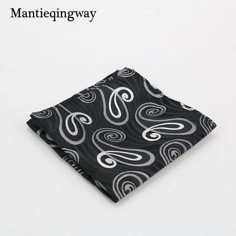 Mantieqingway полиэфир платок; Цвета: золотистый и черный; Пейсли Для мужчин Модный комплект в клетку платки носовые для мужской костюм галстук носовой платок