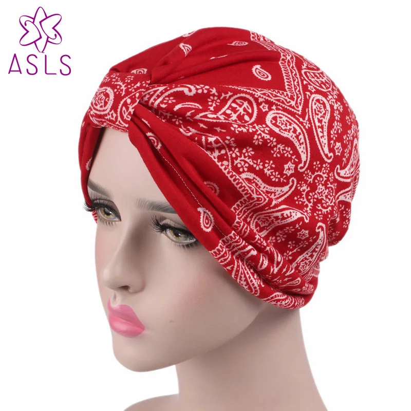Модный богемный винтажный эластичный хлопковый тюрбан с принтом фруктов и