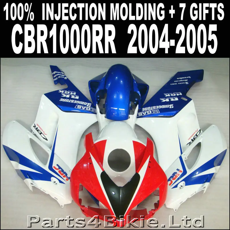 Бесплатная Настройка обтекателей для HONDA CBR 1000 RR 2004 2005 новый светло синий красный