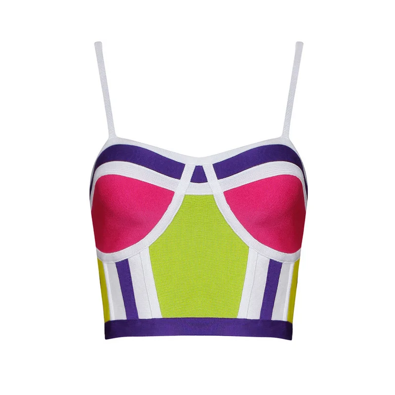 Высококачественное модное с лямками облегающее Бандажное Топ HL Майки Топы на