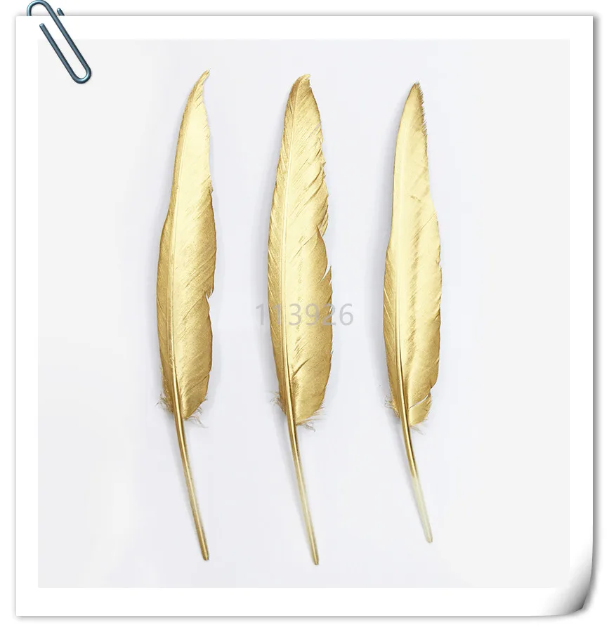 50pcs/lot 10-15cm/4-6 inch Double Side Golden Goose Feathers natural goose Feather trim for wedding party decoration/DIY crafts | Дом и сад