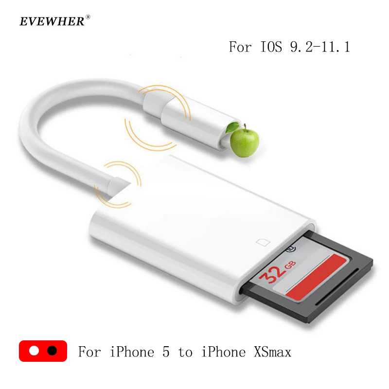 ЕВА SD кард ридер Micro OTG Смарт камера адаптер для iPhone 5 6 7 8 XSmax карты памяти без
