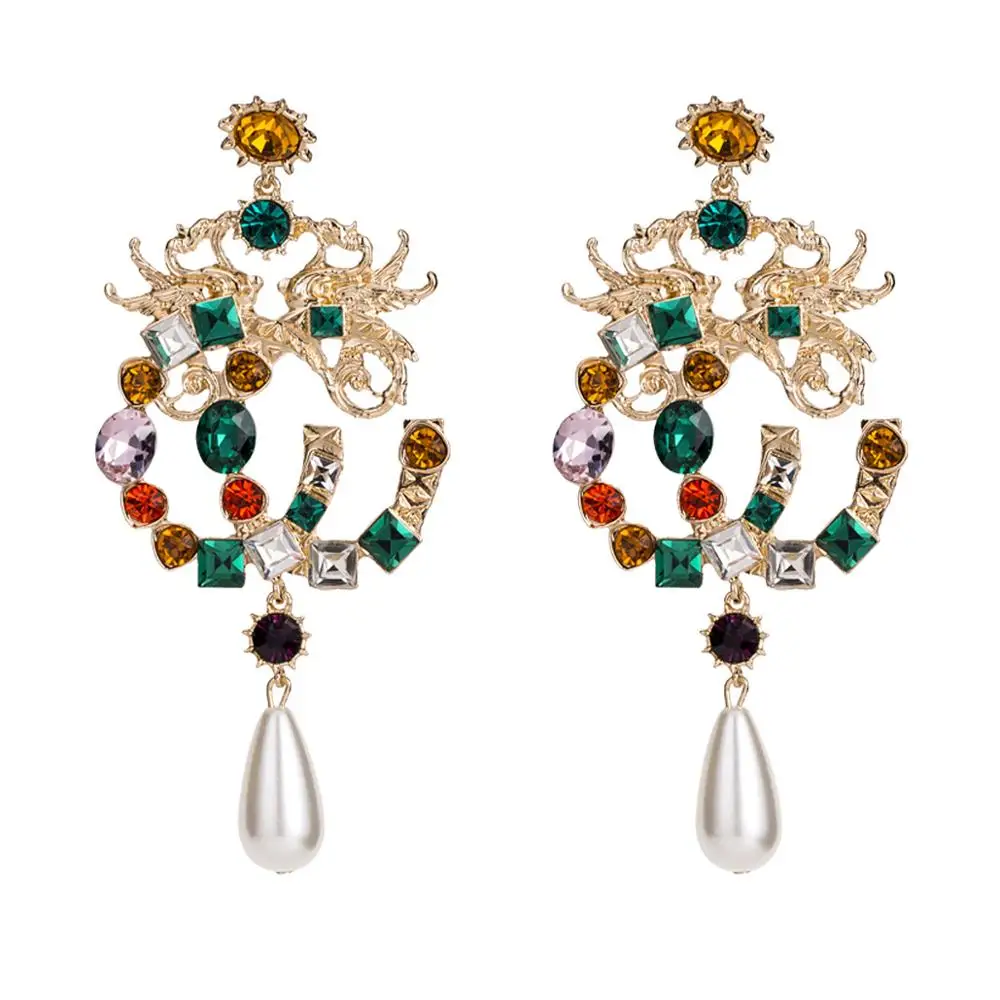 HC богемные Разноцветные кристаллы женские свадебные серьги Элегантные